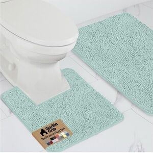 2 Piece Bathroom Rug Set - Non-Slip - Soft Chenille